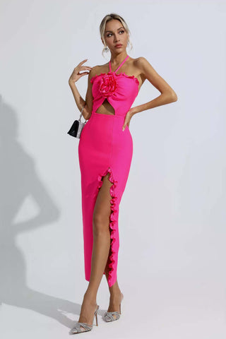 Francesca Rose Red Floral Ruched Maxi Dress Francesca Rose Red Floral Ruched Maxi Dress