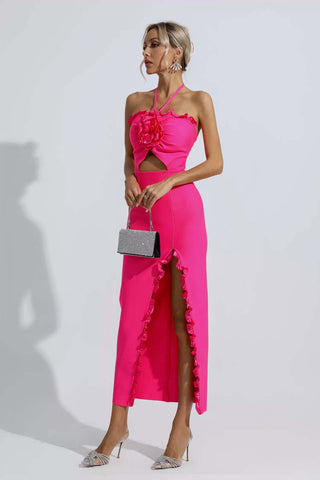 Francesca Rose Red Floral Ruched Maxi Dress Francesca Rose Red Floral Ruched Maxi Dress