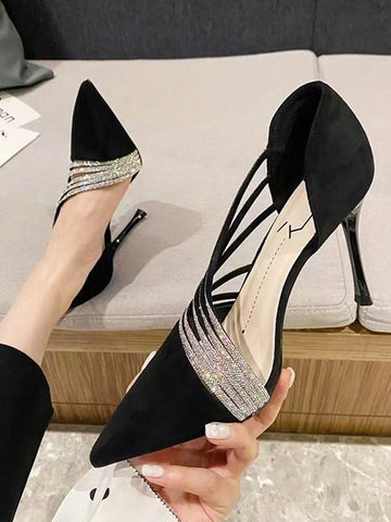 French Pointed High -Heeled Shoes, Design Sense Of Niche, Temperament, French Pointed High -Heeled Shoes, Design Sense Of Niche, Temperament,