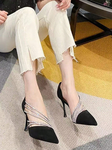 French Pointed High -Heeled Shoes, Design Sense Of Niche, Temperament, French Pointed High -Heeled Shoes, Design Sense Of Niche, Temperament,