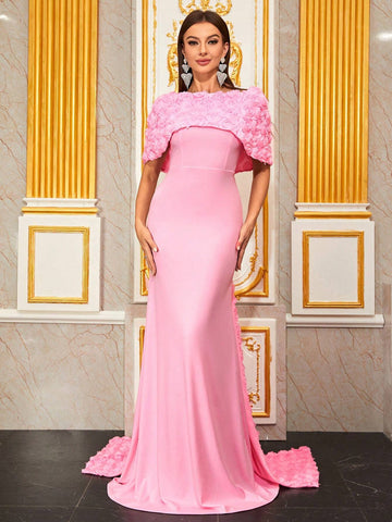 Giffniseti Floral Appliques Bridesmaid Dress Giffniseti Floral Appliques Bridesmaid Dress