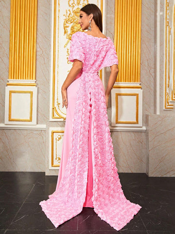 Giffniseti Floral Appliques Bridesmaid Dress Giffniseti Floral Appliques Bridesmaid Dress
