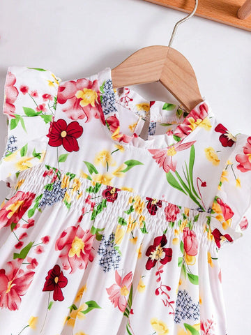 Girl Floral Dress Summer New Children Clothing Chic Baby Girl Flying Sleeve Summer Cool Dress Thin Girl Floral Dress Summer New Children Clothing Chic Baby Girl Flying Sleeve Summer Cool Dress Thin