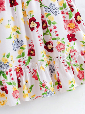 Girl Floral Dress Summer New Children Clothing Chic Baby Girl Flying Sleeve Summer Cool Dress Thin Girl Floral Dress Summer New Children Clothing Chic Baby Girl Flying Sleeve Summer Cool Dress Thin