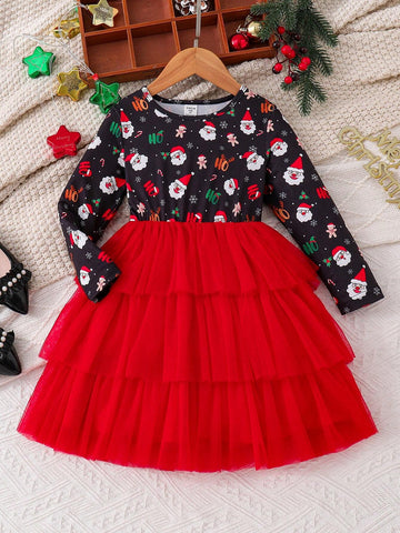 Girls Autumn Long Sleeve Princess Dress, Spring/Autumn Cake Layer Tutu Puff Dress, Suitable For Birthday Gift, Party And Vacation Girls Autumn Long Sleeve Princess Dress, Spring/Autumn Cake Layer Tutu Puff Dress, Suitable For Birthday Gift, Party And Vacation
