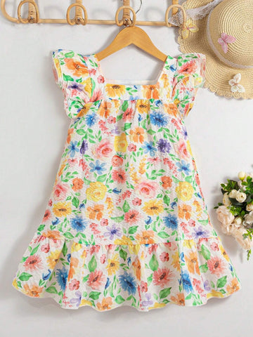 Girls' Colorful Floral Dress Girls' Colorful Floral Dress