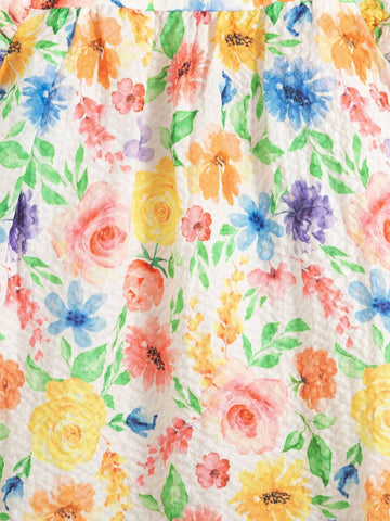 Girls' Colorful Floral Dress Girls' Colorful Floral Dress