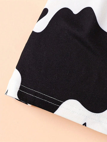 Girls Cute Farm Cow Print Cami Dress For Party Vacation, Comfy Casual Dresses For Kids Gift Girls Cute Farm Cow Print Cami Dress For Party Vacation, Comfy Casual Dresses For Kids Gift
