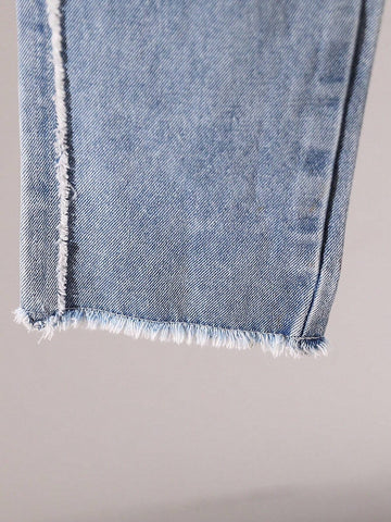 Girls' Denim Overalls With Sleeveless Shirt & Fringe Hem Pants 3-Piece Matching Set Girls' Denim Overalls With Sleeveless Shirt & Fringe Hem Pants 3-Piece Matching Set