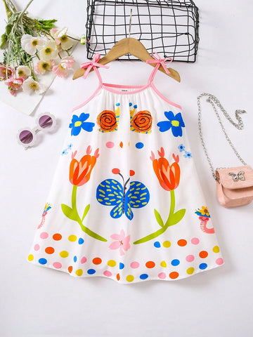 Girls Dress, Casual Vacation Active Colorful Geometric Pattern Printed Sleeveless Sundress, Loose Beach Dress Suitable For Vacation, Spring/Summer Girls Dress, Casual Vacation Active Colorful Geometric Pattern Printed Sleeveless Sundress, Loose Beach Dress Suitable For Vacation, Spring/Summer