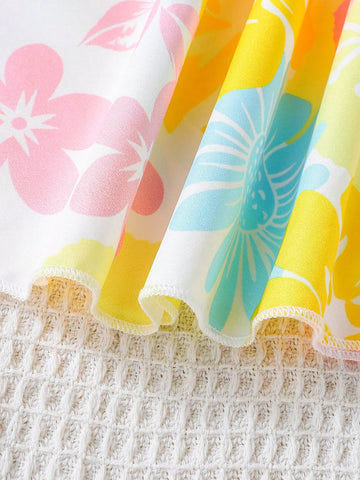 Girls Dress Watermelon Banana & Flower Pattern Beach Vacation Slip Dress For Summer Girls Dress Watermelon Banana & Flower Pattern Beach Vacation Slip Dress For Summer