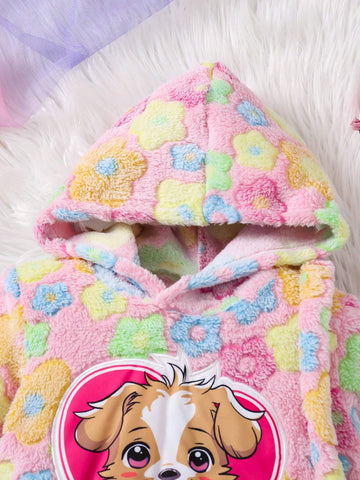 Girls Fashionable Casual Chic Sweet Cute 3D Jacquard Colorful Floral Plush Fabric Cartoon Animal Pattern Vivid & Layered, Suitable As Birthday, Christmas, New Year Gift, For Party, Outdoor, Daily Wear Girls Fashionable Casual Chic Sweet Cute 3D Jacquard Colorful Floral Plush Fabric Cartoon Animal Pattern Vivid & Layered, Suitable As Birthday, Christmas, New Year Gift, For Party, Outdoor, Daily Wear