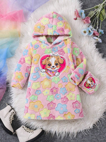 Girls Fashionable Casual Chic Sweet Cute 3D Jacquard Colorful Floral Plush Fabric Cartoon Animal Pattern Vivid & Layered, Suitable As Birthday, Christmas, New Year Gift, For Party, Outdoor, Daily Wear Girls Fashionable Casual Chic Sweet Cute 3D Jacquard Colorful Floral Plush Fabric Cartoon Animal Pattern Vivid & Layered, Suitable As Birthday, Christmas, New Year Gift, For Party, Outdoor, Daily Wear