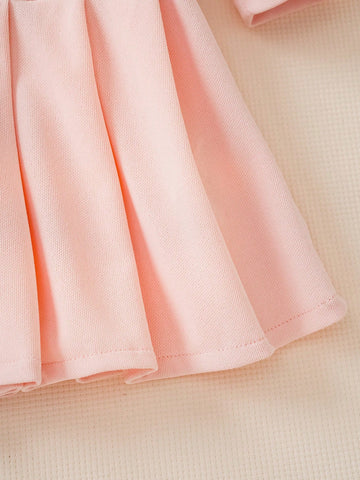 Girls Long Sleeve Sweet Preppy Style Pleated Dress Girls Long Sleeve Sweet Preppy Style Pleated Dress