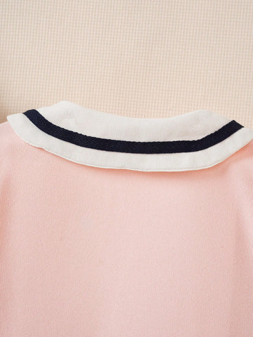 Girls Long Sleeve Sweet Preppy Style Pleated Dress Girls Long Sleeve Sweet Preppy Style Pleated Dress