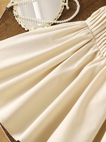 Girls' Minimalist Casual Fashion Versatile Pleated Sleeveless Dress Girls' Minimalist Casual Fashion Versatile Pleated Sleeveless Dress