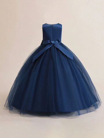 Girls Sequin Long Tulle Puffy Formal Dress Girls Sequin Long Tulle Puffy Formal Dress