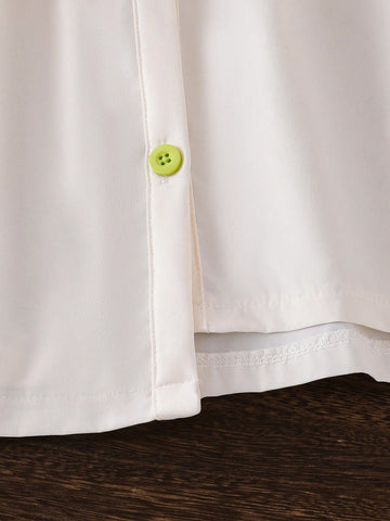 Girls (Small) Apricot Sleeveless Collared 3D Floral Decor Dress Girls (Small) Apricot Sleeveless Collared 3D Floral Decor Dress