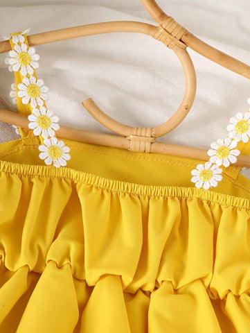 Girls Summer Floral Ruffle Strap Sleeveless Dress Girls Summer Floral Ruffle Strap Sleeveless Dress