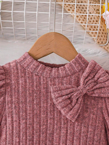 Girls Young Girl Flower Print Patchwork Long Sleeve Knitted Tunic Top & Floral Ornate Print Blue Dress, Elegant And Romantic, Autumn/Winter Girls Young Girl Flower Print Patchwork Long Sleeve Knitted Tunic Top & Floral Ornate Print Blue Dress, Elegant And Romantic, Autumn/Winter