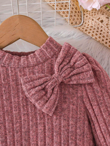 Girls Young Girl Flower Print Patchwork Long Sleeve Knitted Tunic Top & Floral Ornate Print Blue Dress, Elegant And Romantic, Autumn/Winter Girls Young Girl Flower Print Patchwork Long Sleeve Knitted Tunic Top & Floral Ornate Print Blue Dress, Elegant And Romantic, Autumn/Winter
