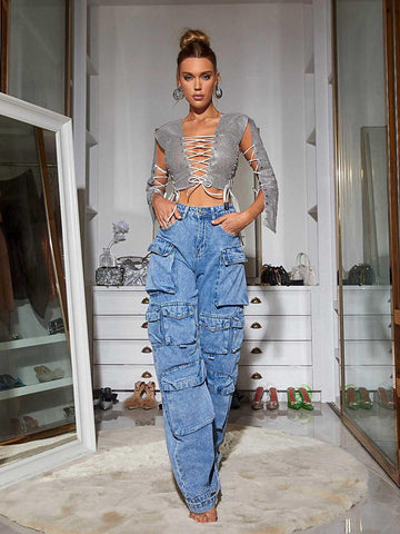 Giulia Denim Pants In Blue Giulia Denim Pants In Blue