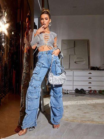 Giulia Denim Pants In Blue Giulia Denim Pants In Blue