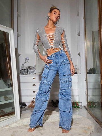 Giulia Denim Pants In Blue Giulia Denim Pants In Blue