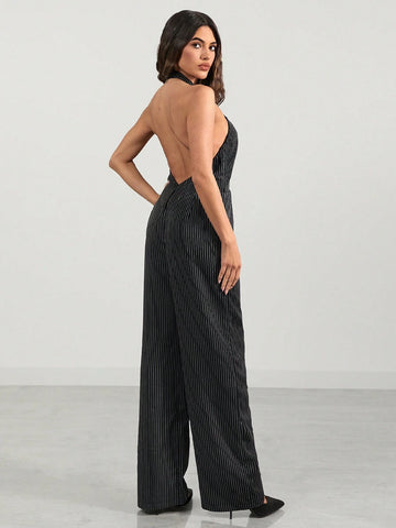 Glamine Women's Sleeveless Minimalist Striped Jumpsuit, Casual Everyday Wear Glamine Women's Sleeveless Minimalist Striped Jumpsuit, Casual Everyday Wear