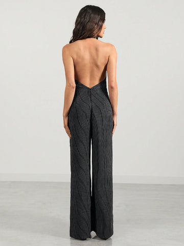 Glamine Women's Sleeveless Minimalist Striped Jumpsuit, Casual Everyday Wear Glamine Women's Sleeveless Minimalist Striped Jumpsuit, Casual Everyday Wear