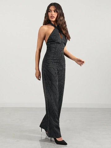 Glamine Women's Sleeveless Minimalist Striped Jumpsuit, Casual Everyday Wear Glamine Women's Sleeveless Minimalist Striped Jumpsuit, Casual Everyday Wear