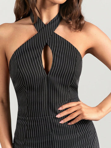 Glamine Women's Sleeveless Minimalist Striped Jumpsuit, Casual Everyday Wear Glamine Women's Sleeveless Minimalist Striped Jumpsuit, Casual Everyday Wear