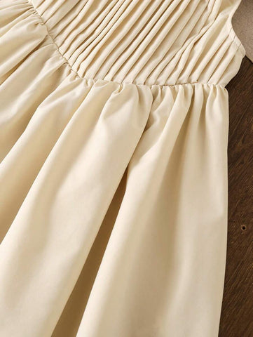 Kids Girls' Minimalist Casual Fashion Versatile Pleated Sleeveless Dress Kids Girls' Minimalist Casual Fashion Versatile Pleated Sleeveless Dress