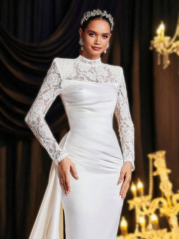 Glamrae Elegant Black Luxury Handmade Hot Diamond Pearl Diamond Tassel Round Neck See-Through Long Sleeve Slit Long Style Suitable For Evening Parties Ladies Formal Dinner Dress Glamrae Elegant Black Luxury Handmade Hot Diamond Pearl Diamond Tassel Round Neck See-Through Long Sleeve Slit Long Style Suitable For Evening Parties Ladies Formal Dinner Dress