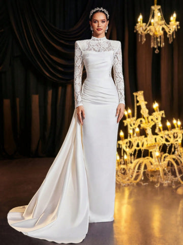 Glamrae Elegant Black Luxury Handmade Hot Diamond Pearl Diamond Tassel Round Neck See-Through Long Sleeve Slit Long Style Suitable For Evening Parties Ladies Formal Dinner Dress Glamrae Elegant Black Luxury Handmade Hot Diamond Pearl Diamond Tassel Round Neck See-Through Long Sleeve Slit Long Style Suitable For Evening Parties Ladies Formal Dinner Dress