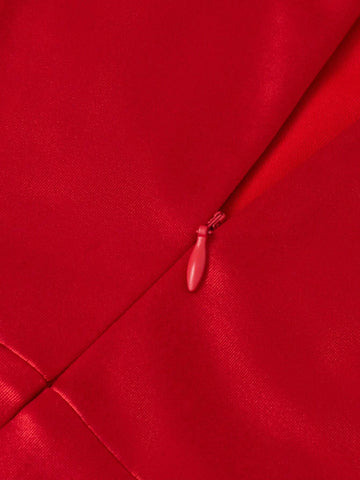 HOMEYEE Asymmetric High Slit Dress With Elegant Ruffle Hem, Suitable For Party, Banquet, Cocktail, Vacation HOMEYEE Asymmetric High Slit Dress With Elegant Ruffle Hem, Suitable For Party, Banquet, Cocktail, Vacation