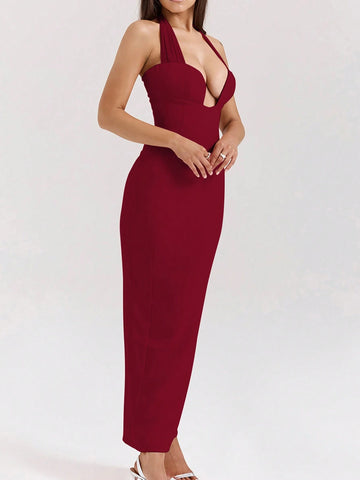 Halter Sleeveless Bodycon Long Party Dress Halter Sleeveless Bodycon Long Party Dress