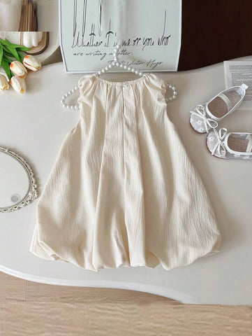 Young Girl Casual Fashion Bow Sleeveless Dress, Summer Young Girl Casual Fashion Bow Sleeveless Dress, Summer