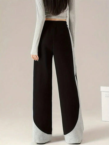 INAWLY Women's Fashion Elastic Waist Contrast Color Casual Sports Pants INAWLY Women's Fashion Elastic Waist Contrast Color Casual Sports Pants