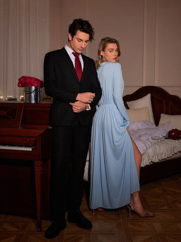 Jacob Flower Ruched Hollow Split Dress Jacob Flower Ruched Hollow Split Dress