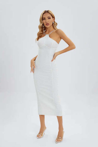 Julia White Diamante Halterneck Maxi Dress Julia White Diamante Halterneck Maxi Dress