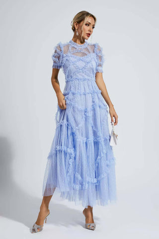 Kinley Blue Ruched Maxi Casual Dress Kinley Blue Ruched Maxi Casual Dress