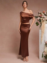 L'Amorae Women Solid Color Low Waist Satin Mermaid Skirt