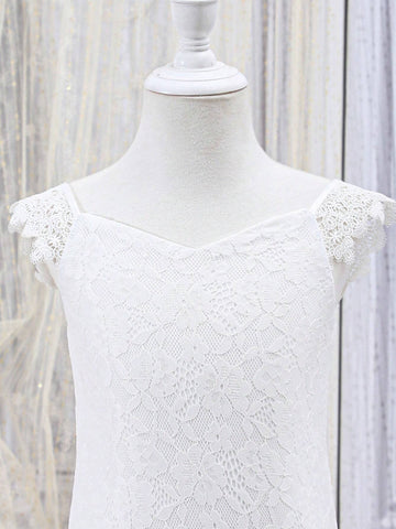 Lace Mesh Mermaid Hem Formal Dress Wedding Party Dress Mommy And Me Matching Outfits(2 Pieces Are Sold Separately) Lace Mesh Mermaid Hem Formal Dress Wedding Party Dress Mommy And Me Matching Outfits(2 Pieces Are Sold Separately)