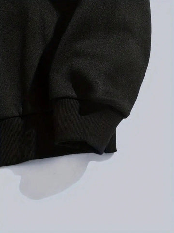 Ladies' Letter Printed Round Neck Sweatshirt And Shorts Set Ladies' Letter Printed Round Neck Sweatshirt And Shorts Set