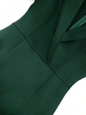 Lapel Neck Puff Sleeve Bodycon Dress Lapel Neck Puff Sleeve Bodycon Dress