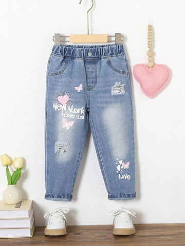 Little Girls" Cute, Casual And Comfortable Denim Jeans Little Girls" Cute, Casual And Comfortable Denim Jeans