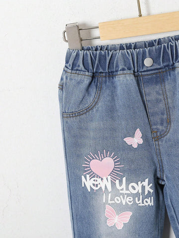 Little Girls" Cute, Casual And Comfortable Denim Jeans Little Girls" Cute, Casual And Comfortable Denim Jeans