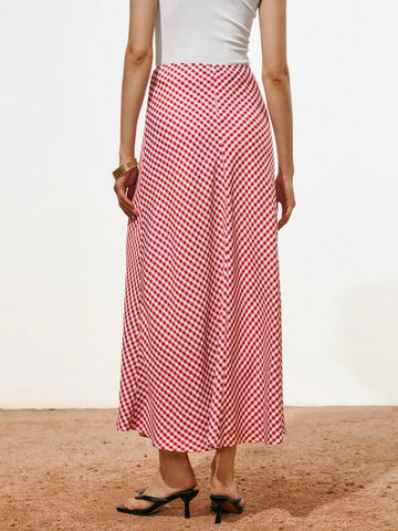 Lumivelle Women's Elegant Plaid Skirt, Spring/Summer Lumivelle Women's Elegant Plaid Skirt, Spring/Summer