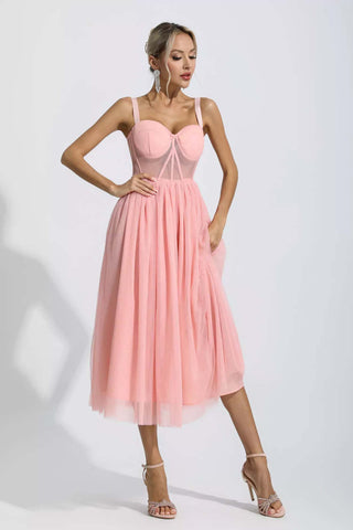 Lyric Pink Floral Midi Dress Lyric Pink Floral Midi Dress